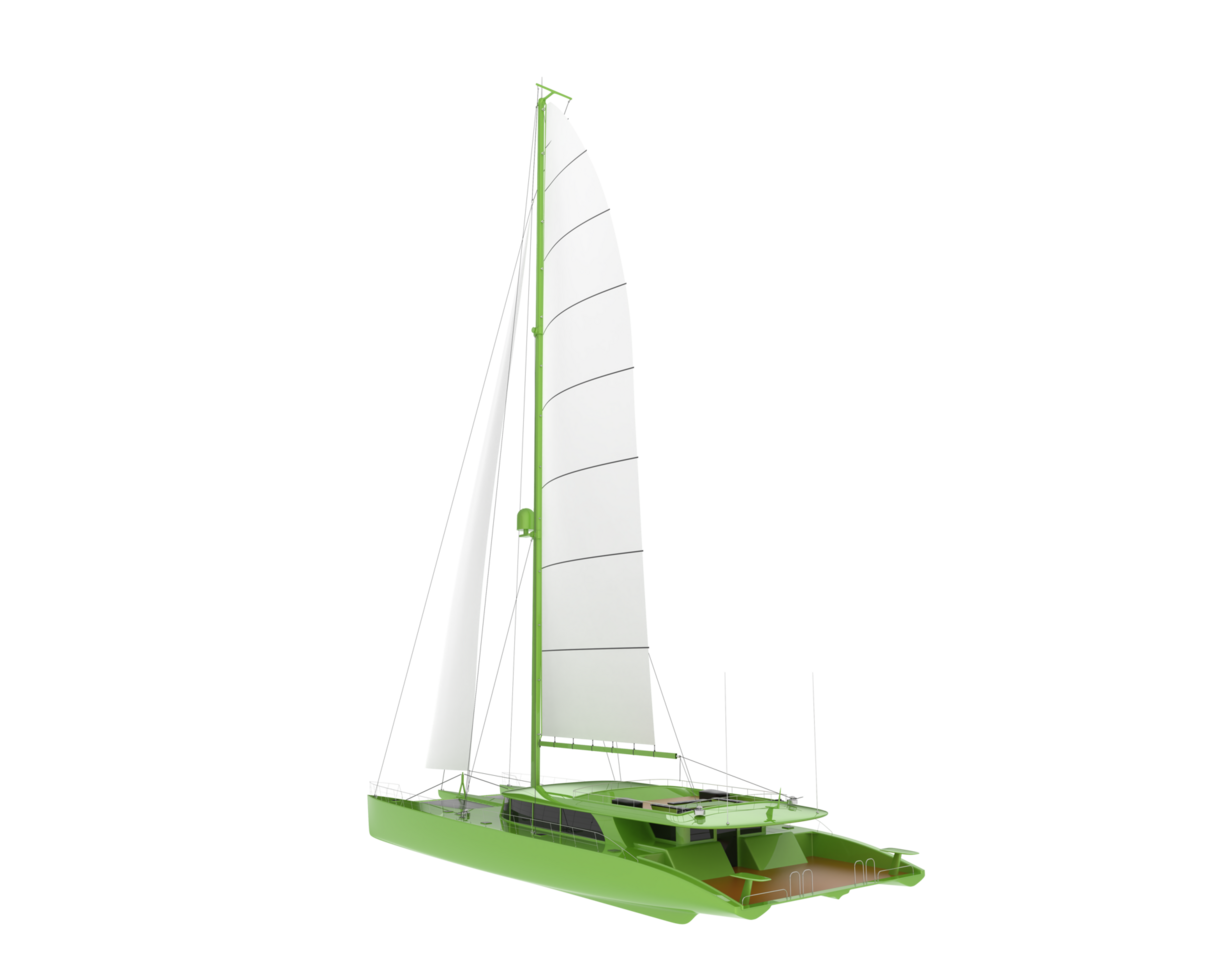 Sail boat isolated on background. 3d rendering - illustration png