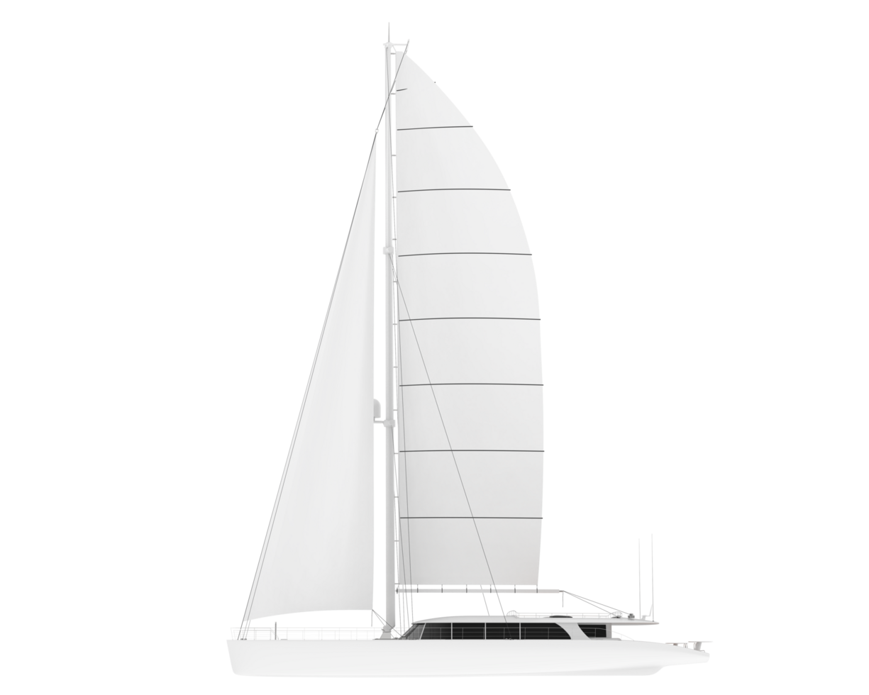 Sail boat isolated on background. 3d rendering - illustration png