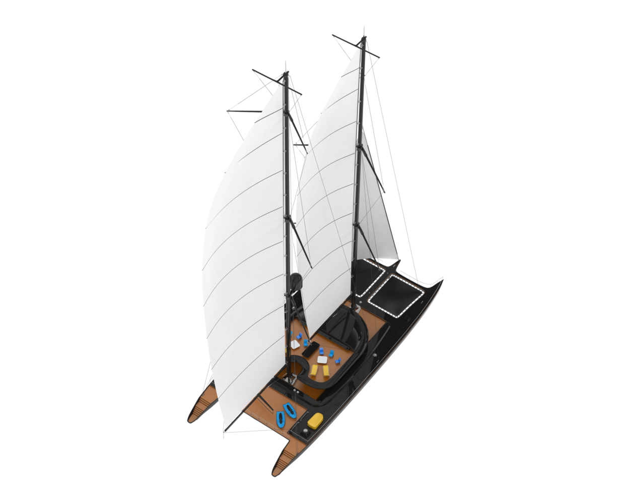 Sail boat isolated on background. 3d rendering - illustration png