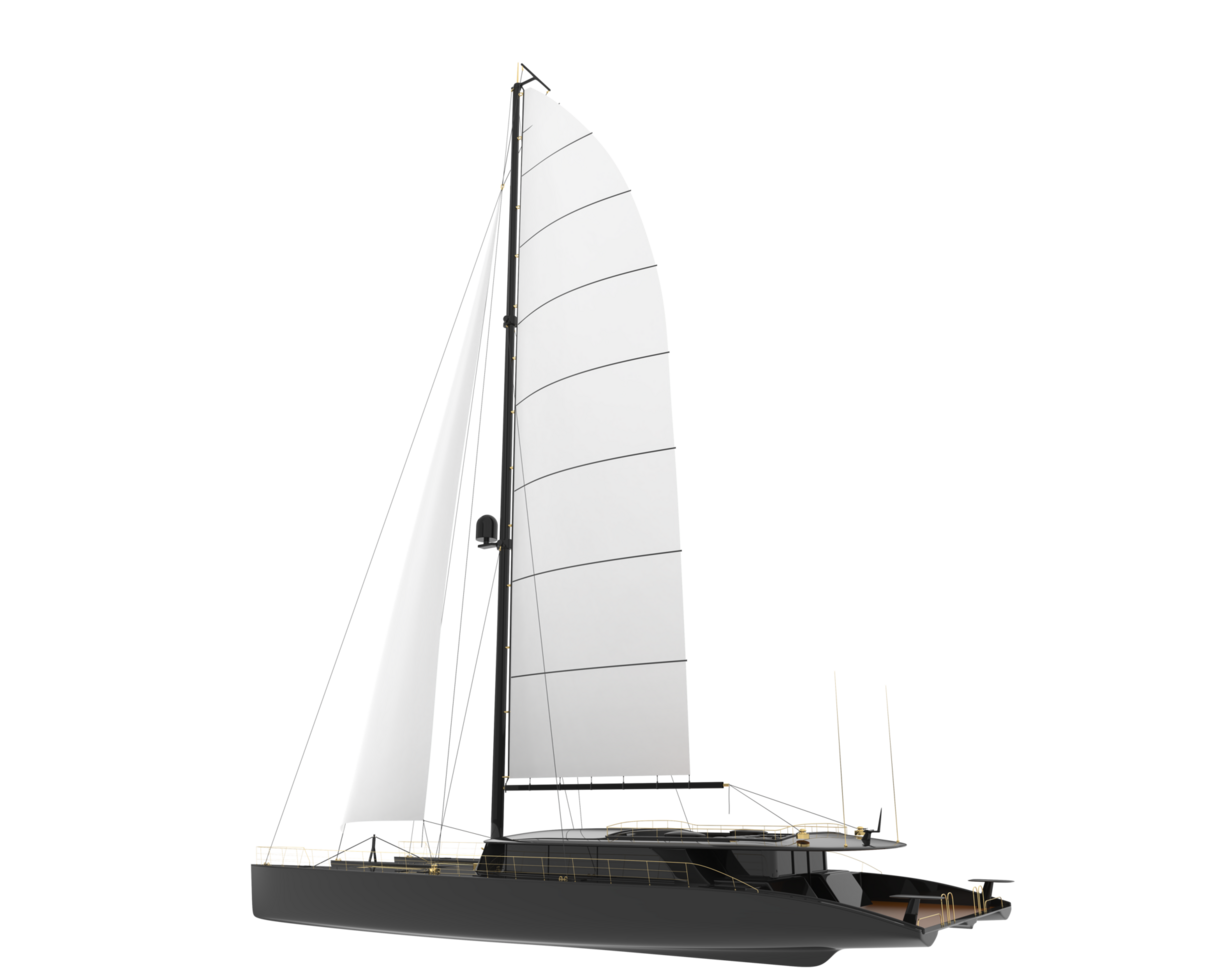 Sail boat isolated on background. 3d rendering - illustration png