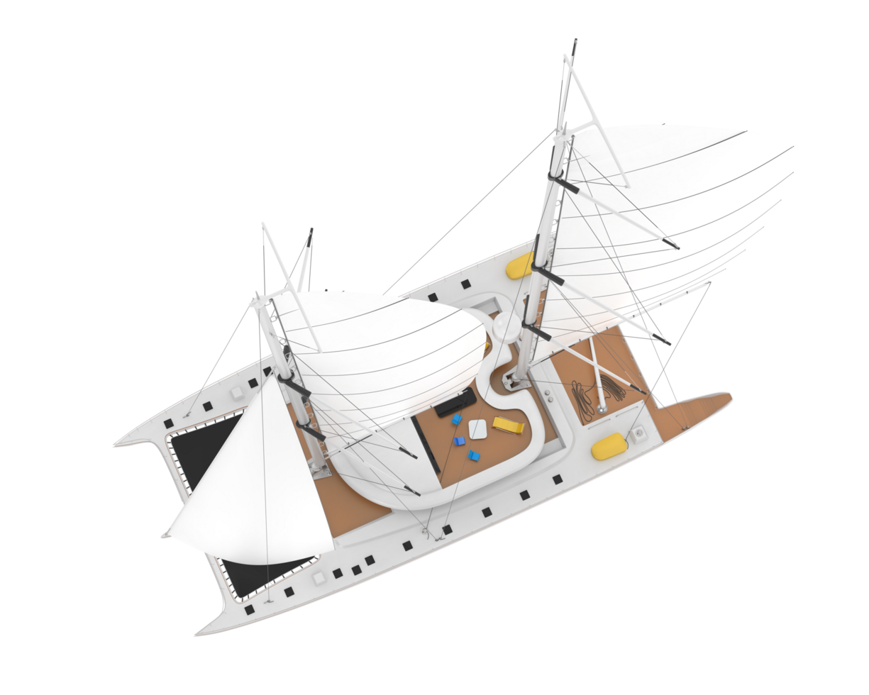 Sail boat isolated on background. 3d rendering - illustration png
