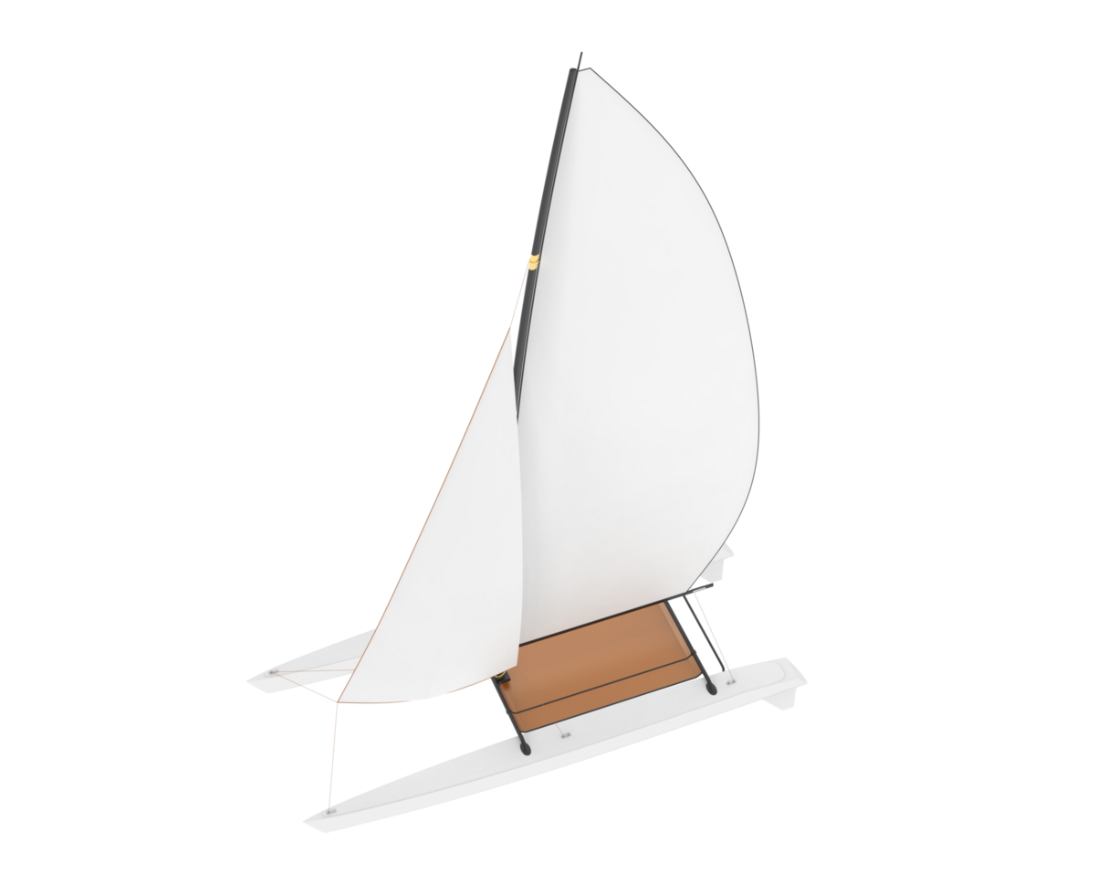 Sail boat isolated on background. 3d rendering - illustration png