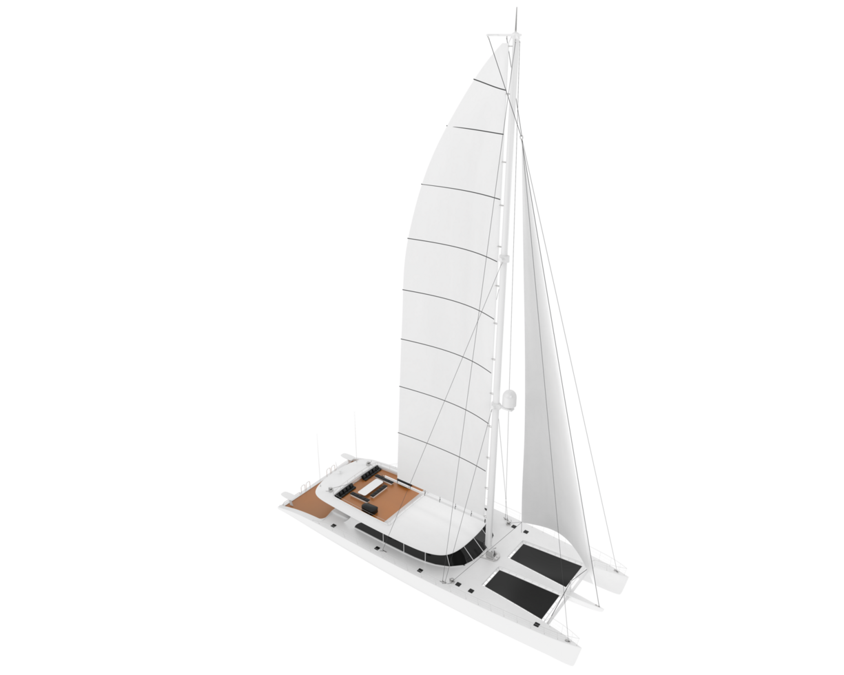 Sail boat isolated on background. 3d rendering - illustration png