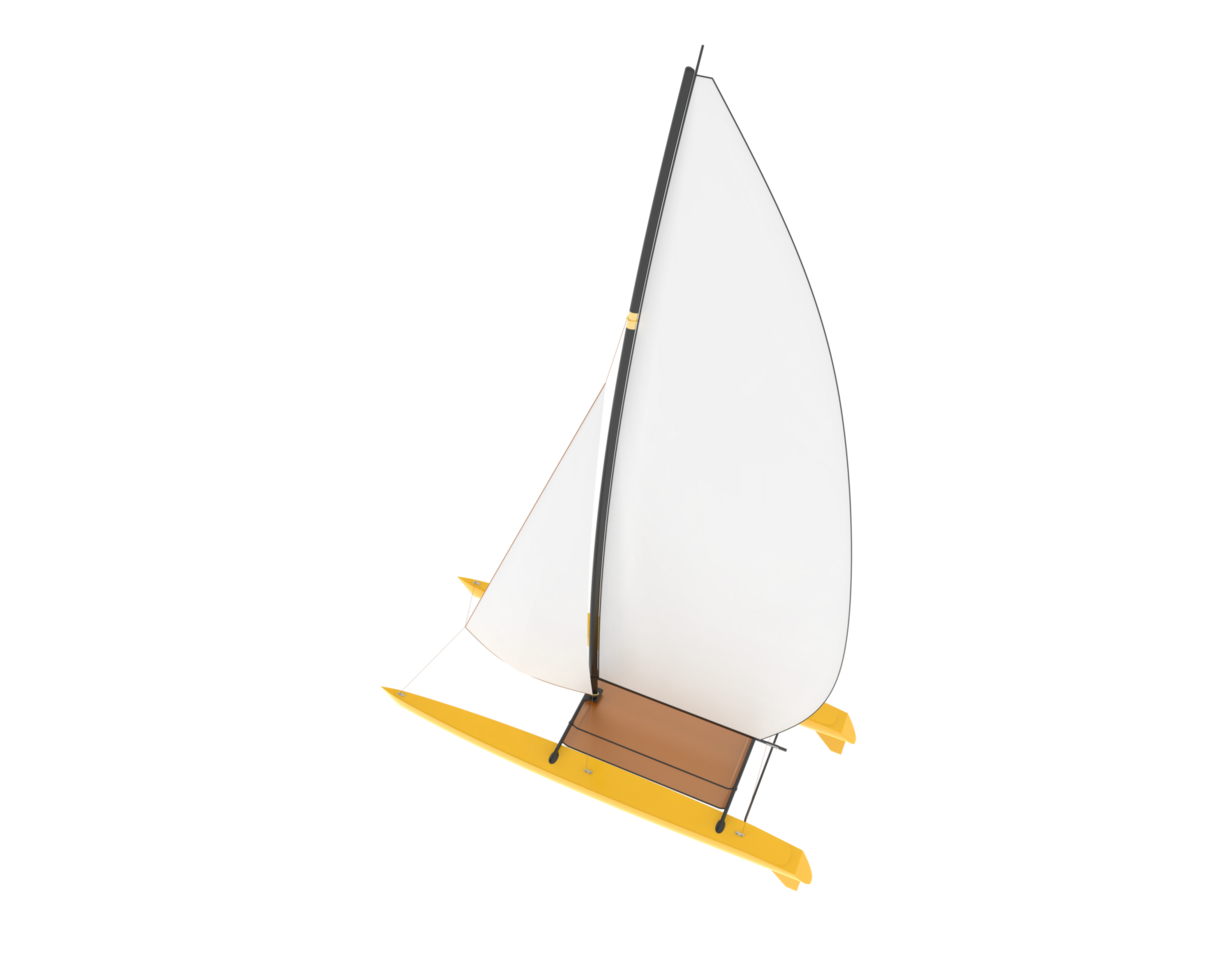 Sail boat isolated on background. 3d rendering - illustration png