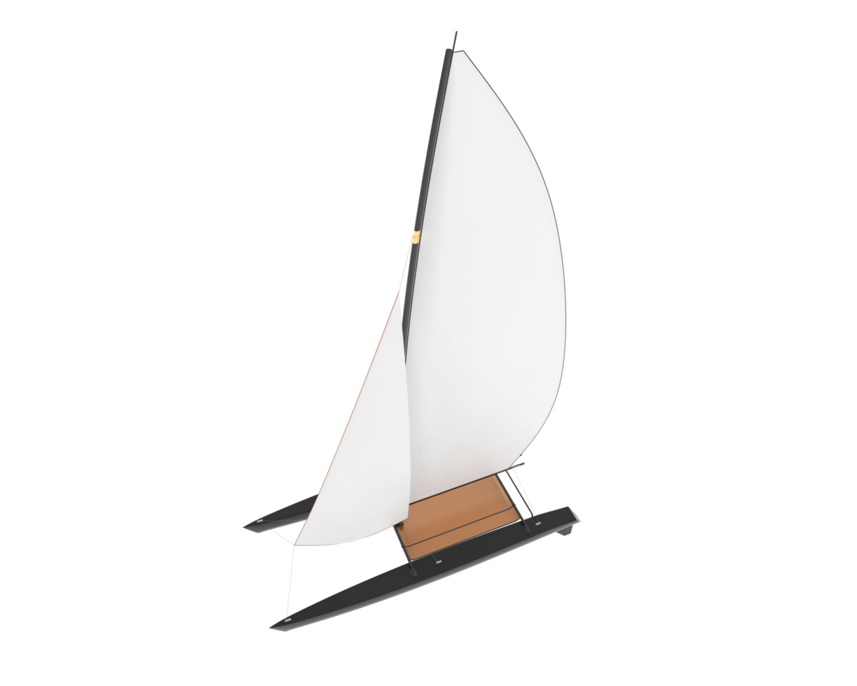 Sail boat isolated on background. 3d rendering - illustration png