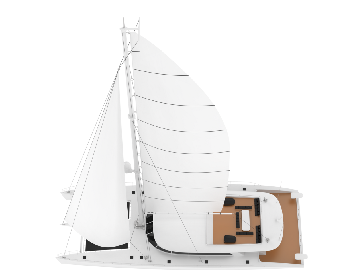 Sail boat isolated on background. 3d rendering - illustration png