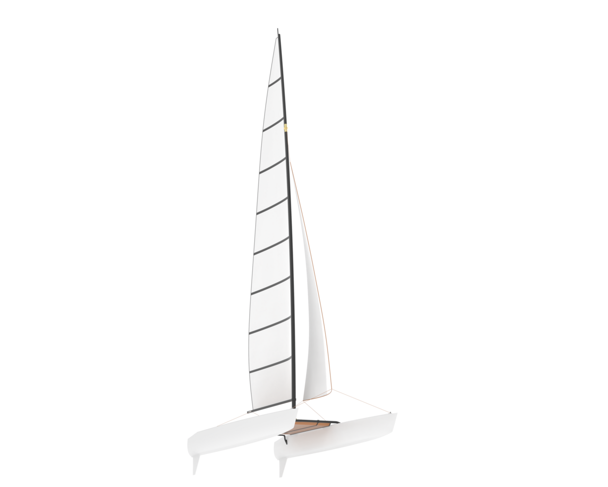 Sail boat isolated on background. 3d rendering - illustration png
