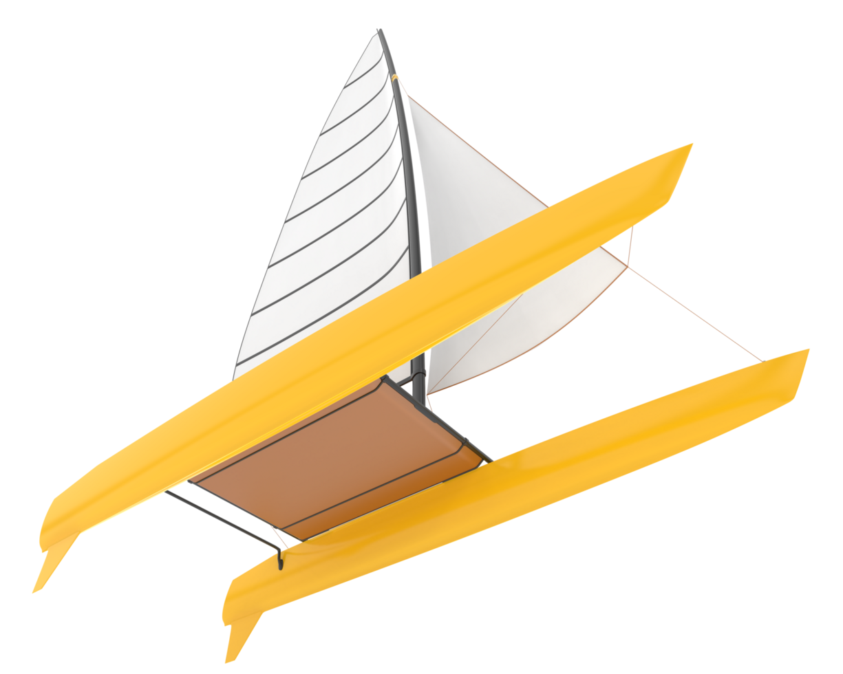 Sail boat isolated on background. 3d rendering - illustration png