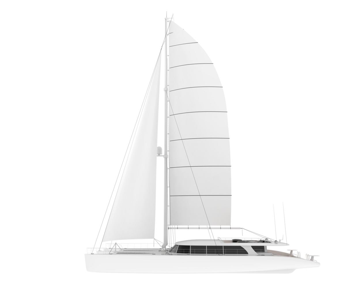 Sail boat isolated on background. 3d rendering - illustration png