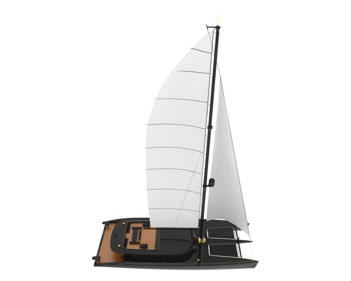 Sail boat isolated on background. 3d rendering - illustration png
