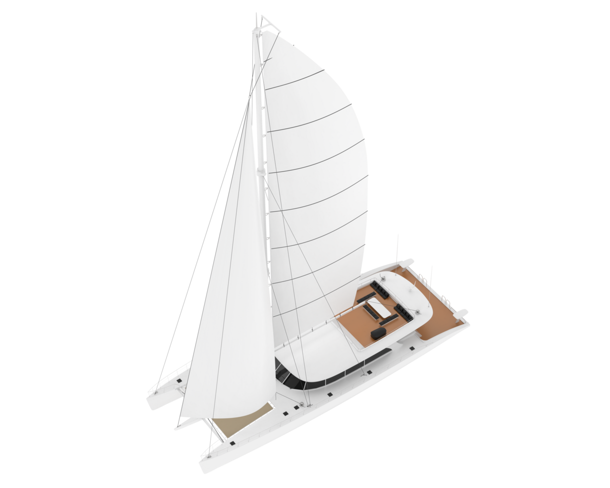 Sail boat isolated on background. 3d rendering - illustration png
