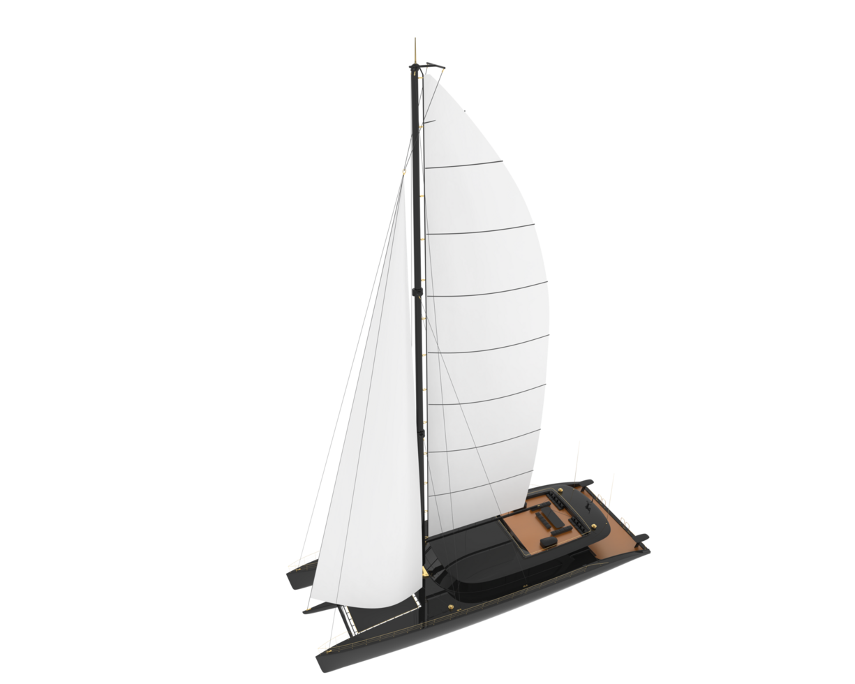 Sail boat isolated on background. 3d rendering - illustration png