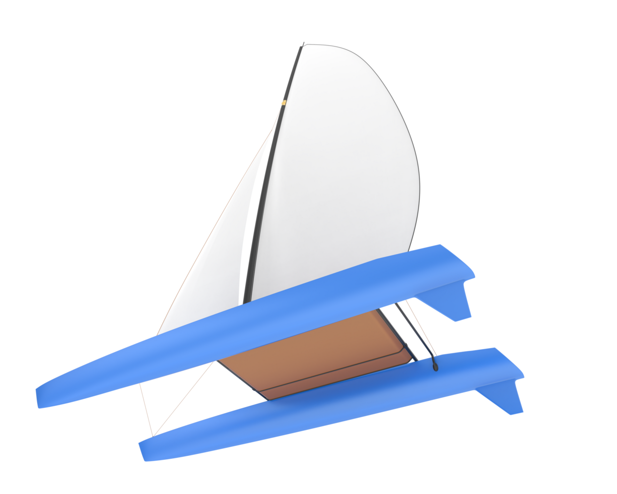Sail boat isolated on background. 3d rendering - illustration png