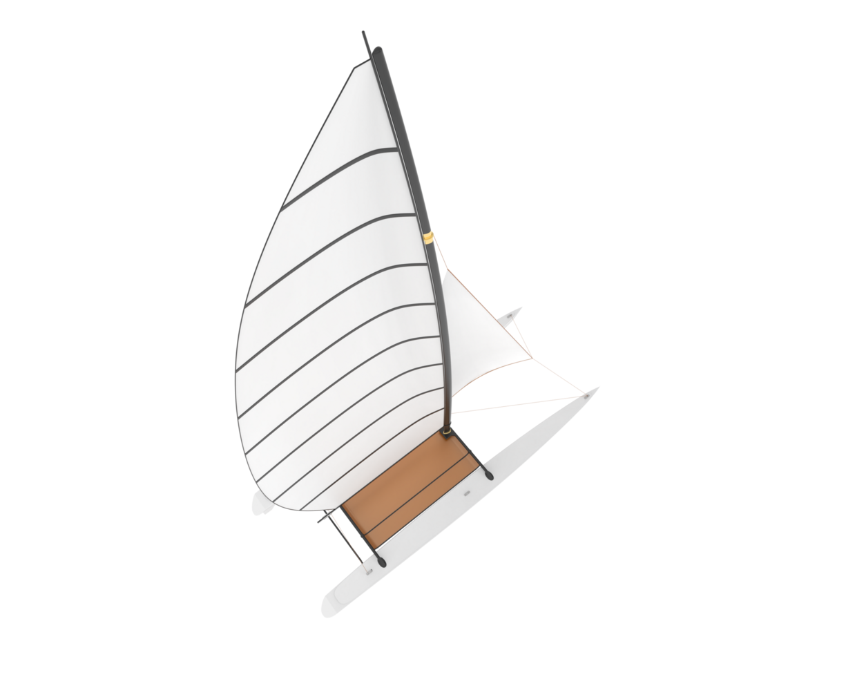 Sail boat isolated on background. 3d rendering - illustration png