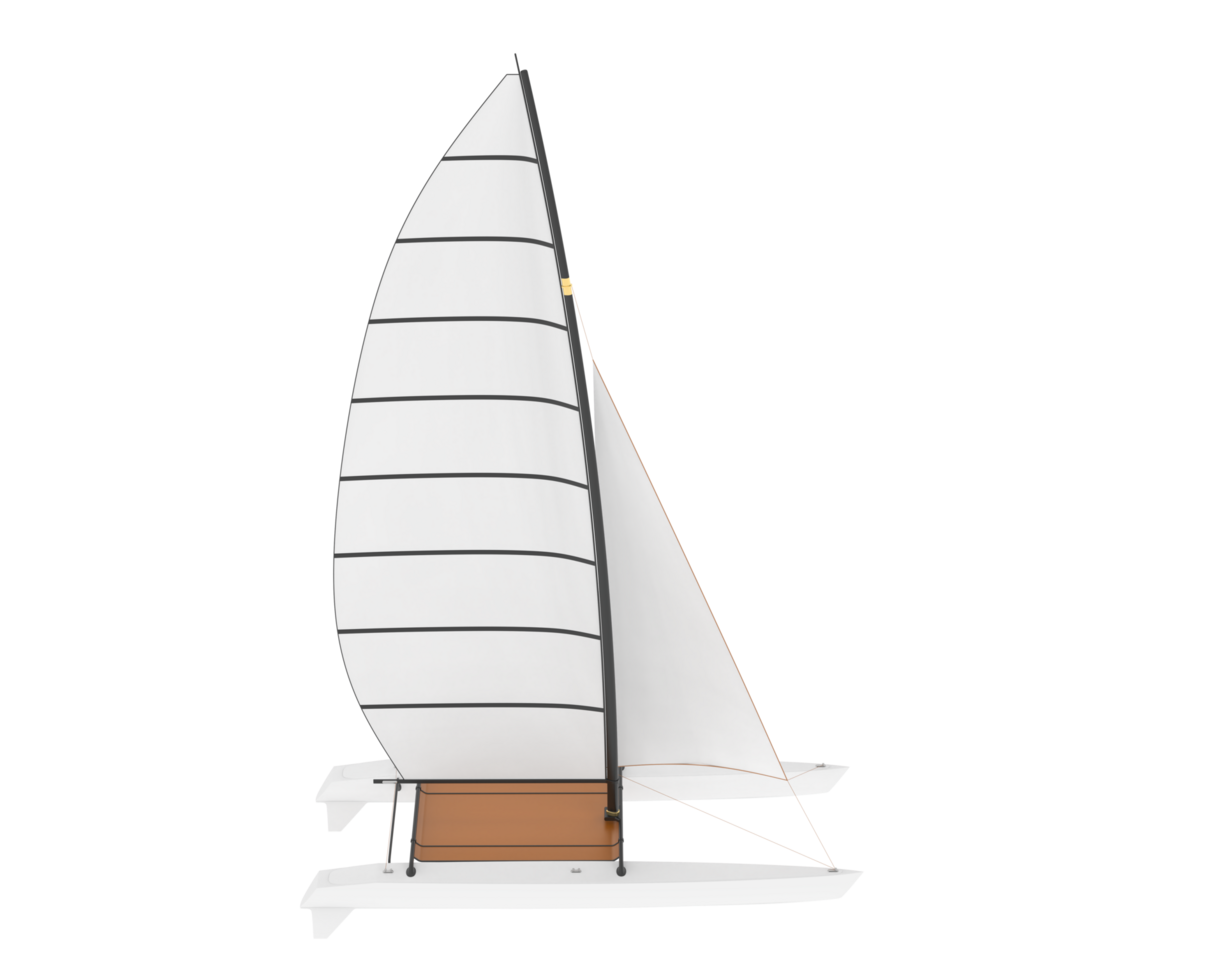 Sail boat isolated on background. 3d rendering - illustration png