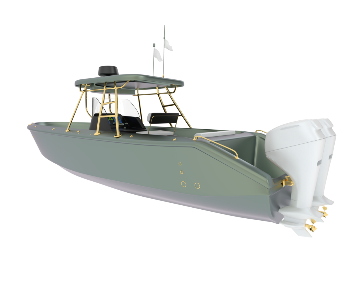 Fishing boat isolated on white background. 3d rendering - illustration png