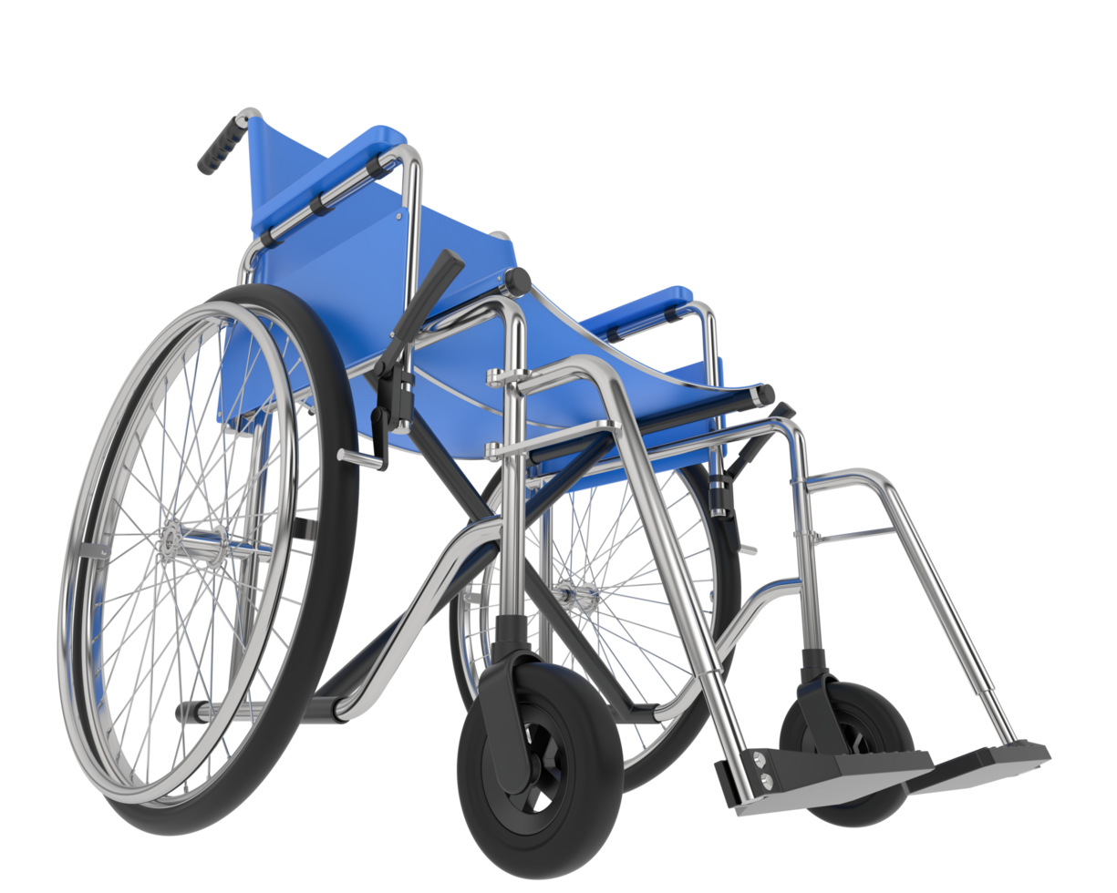 Wheelchair isolated on background. 3d rendering - illustration png