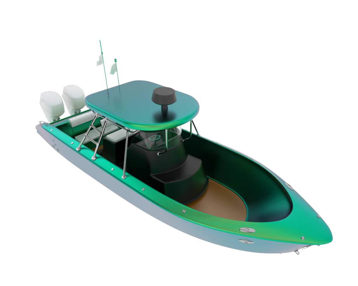 Speed boat isolated on background. 3d rendering - illustration png