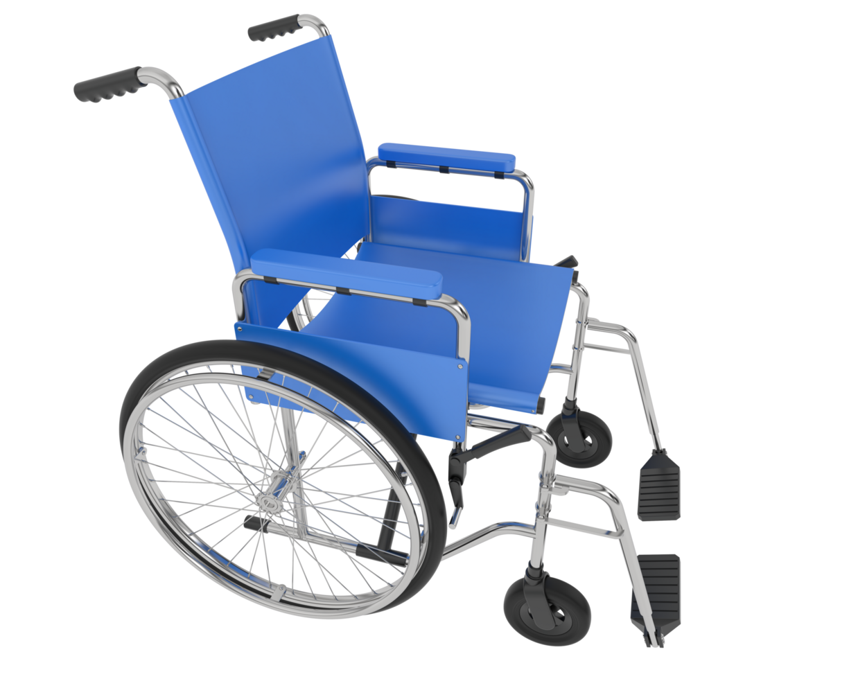 Wheelchair isolated on background. 3d rendering - illustration png