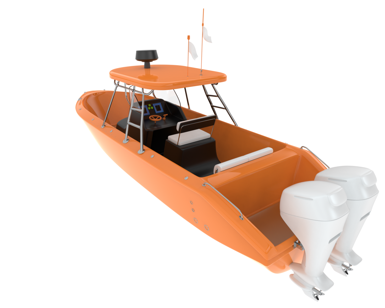 Speed boat isolated on background. 3d rendering - illustration png