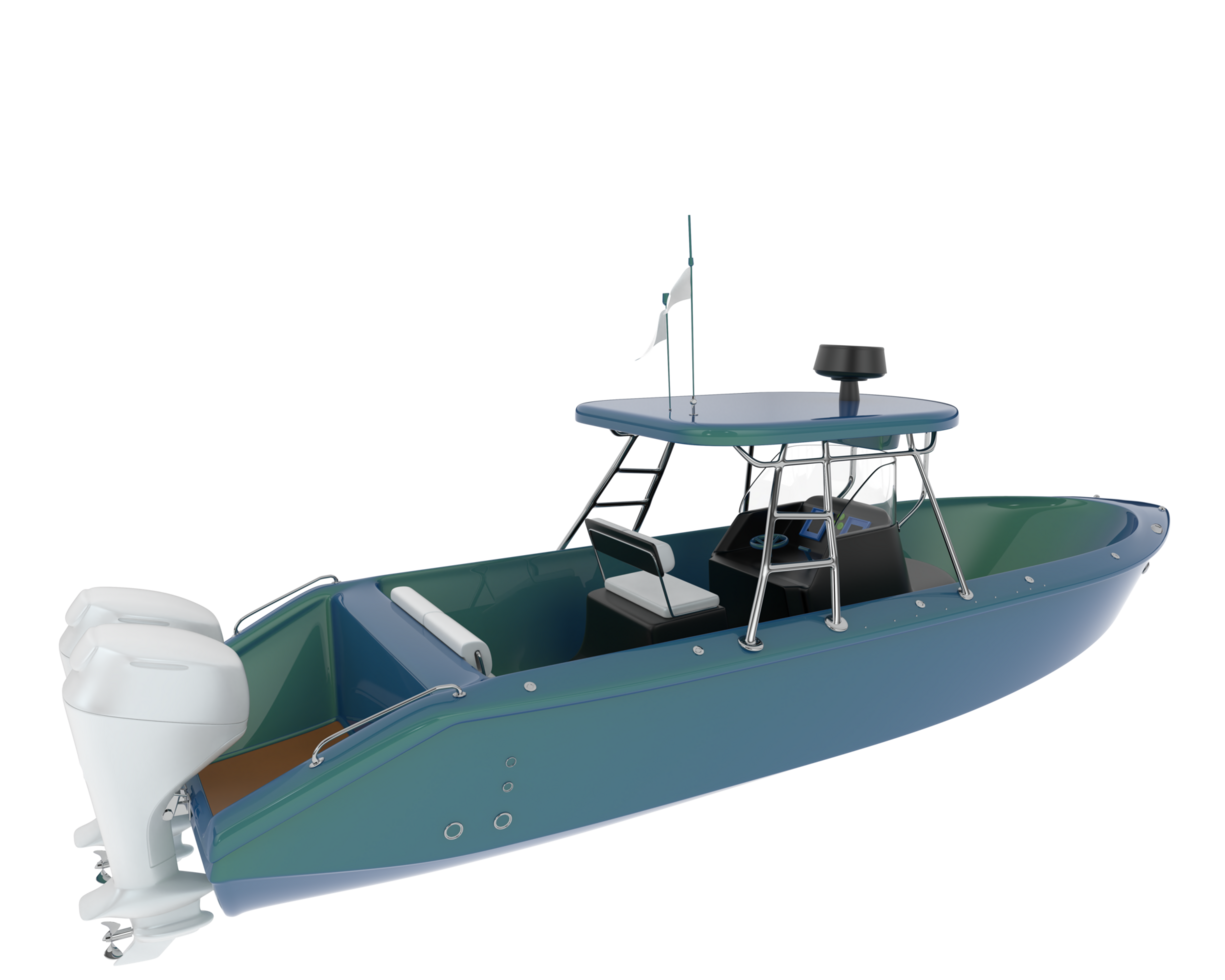 Speed boat isolated on background. 3d rendering - illustration png