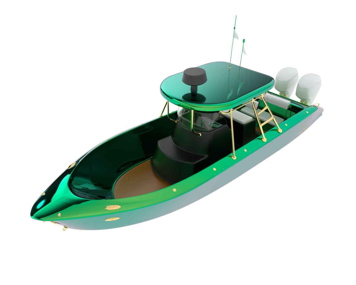 Speed boat isolated on background. 3d rendering - illustration png