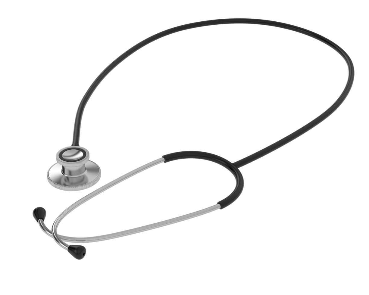 Stethoscope isolated on background. 3d rendering - illustration png