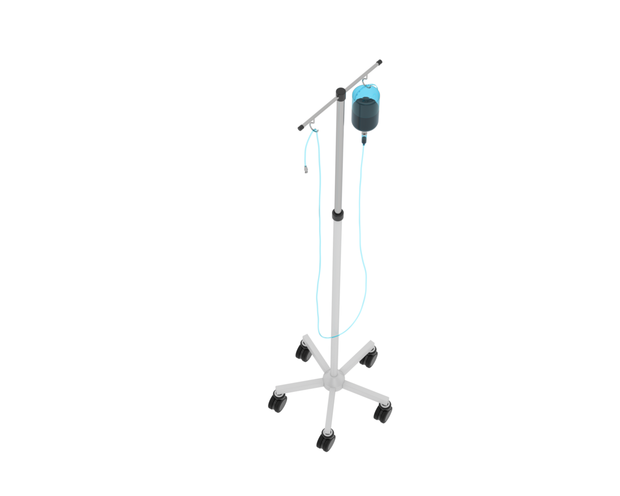 Iv pole isolated on background. 3d rendering - illustration png
