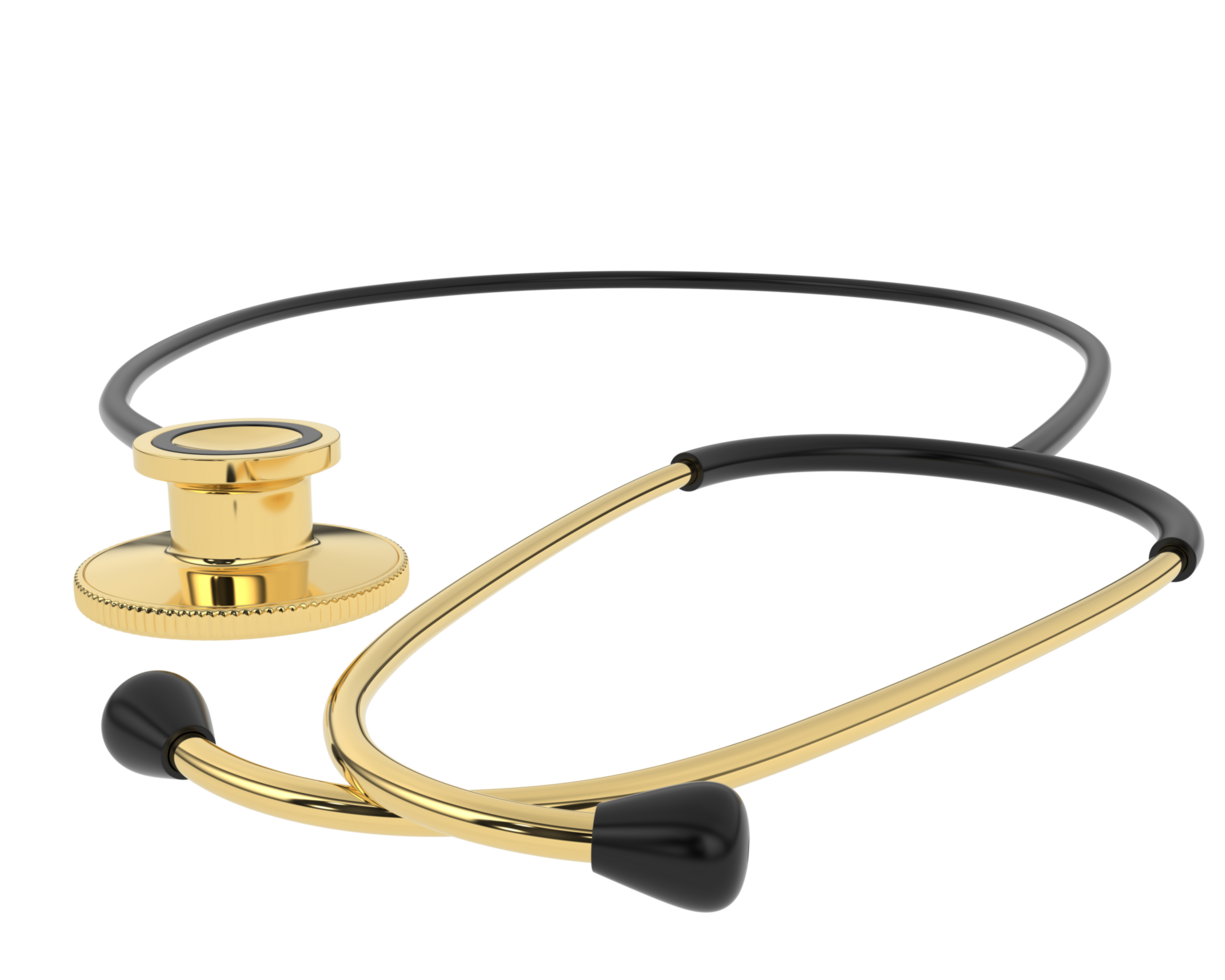Stethoscope isolated on background. 3d rendering - illustration png