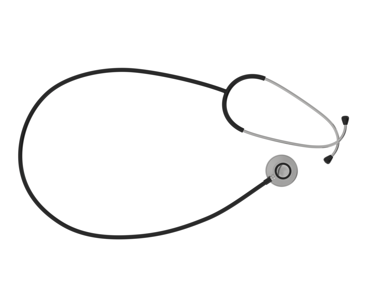Stethoscope isolated on background. 3d rendering - illustration png