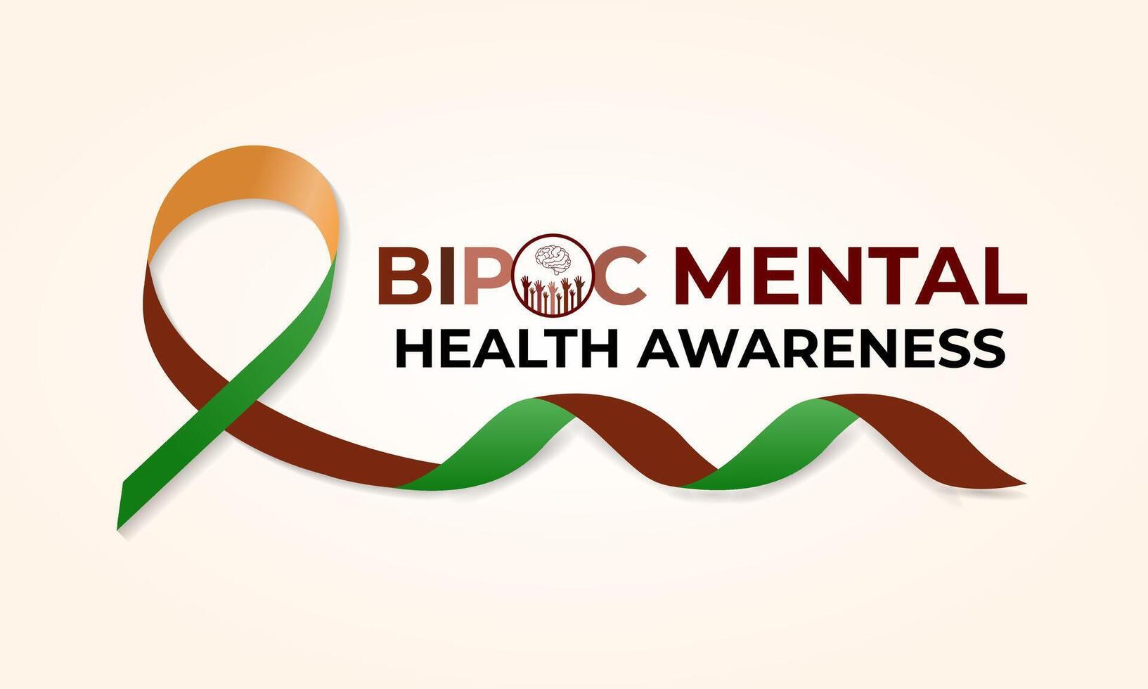Bipoc Mental Health Awareness Month. It was created to bring awareness to the unique mental health. Banner poster, flyer and background design. vector