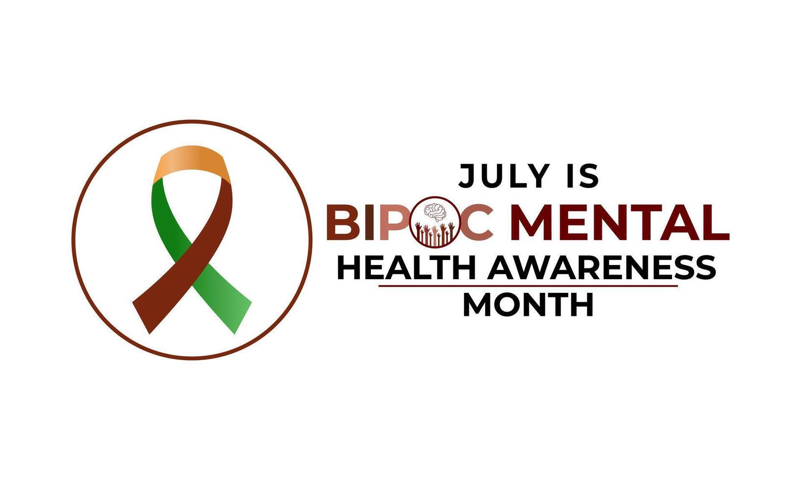 Bipoc Mental Health Awareness Month. It was created to bring awareness to the unique mental health. Banner poster, flyer and background design. vector