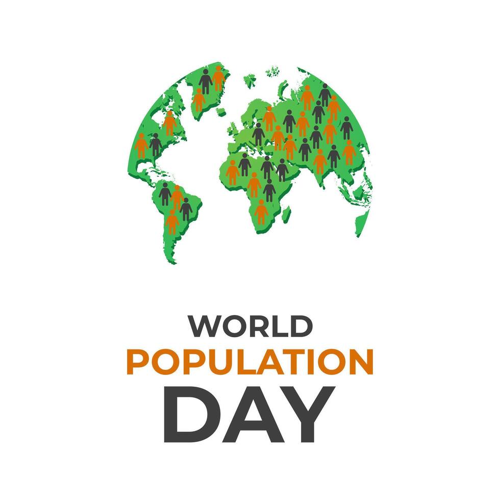 illustration on the theme of World Population Day. Diverse people with Overcrowded, overloaded earth. Banner poster, flyer and background design. vector