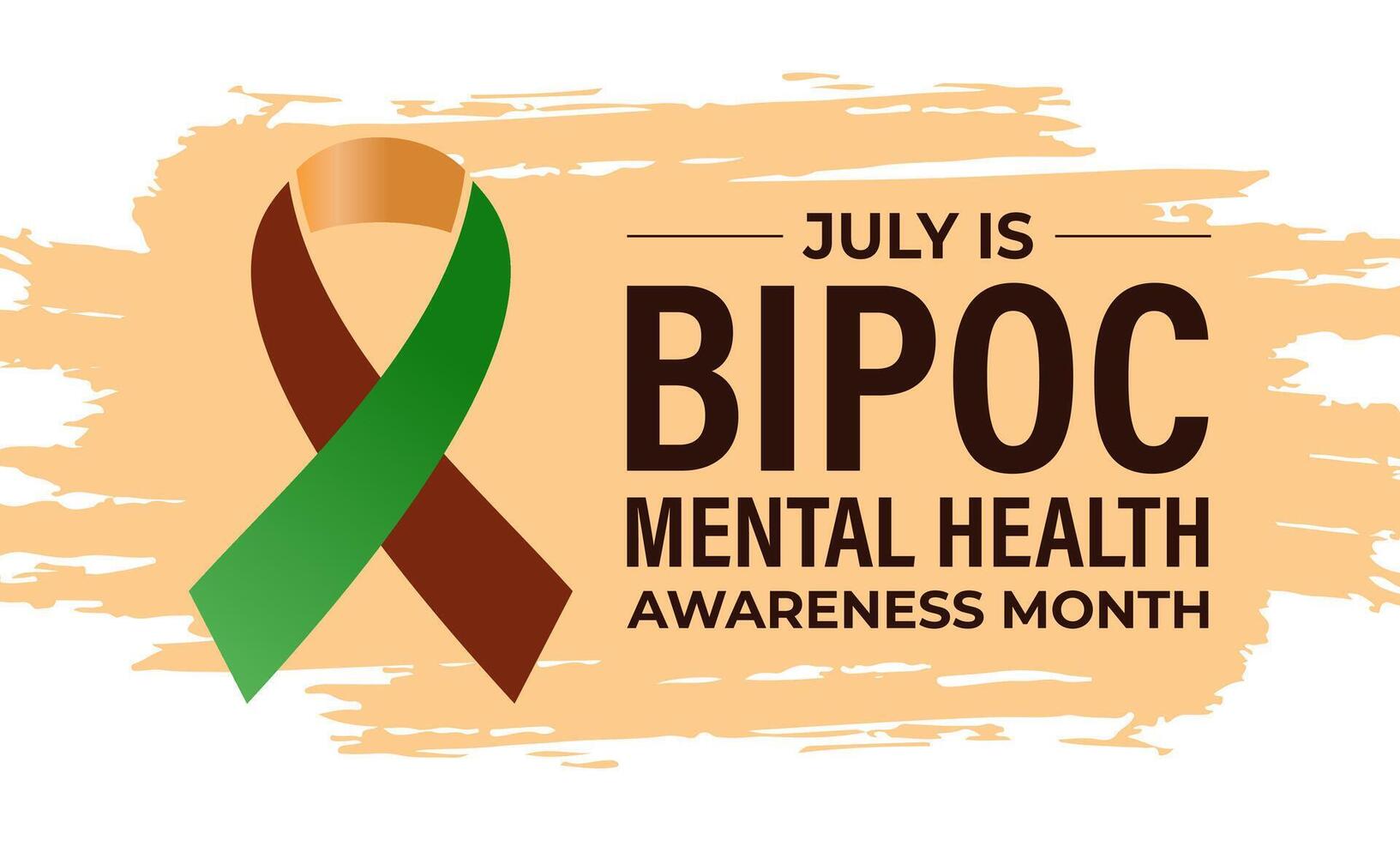 Bipoc Mental Health Awareness Month. It was created to bring awareness to the unique mental health. Banner poster, flyer and background design. vector