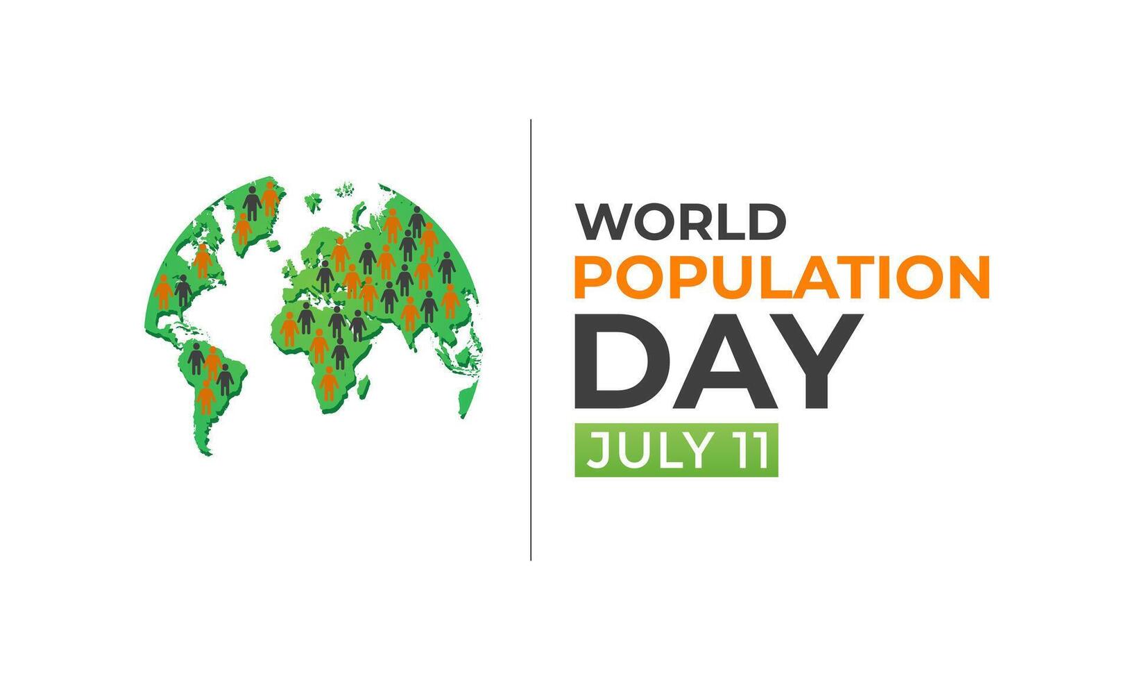 illustration on the theme of World Population Day. Diverse people with Overcrowded, overloaded earth. Banner poster, flyer and background design. vector