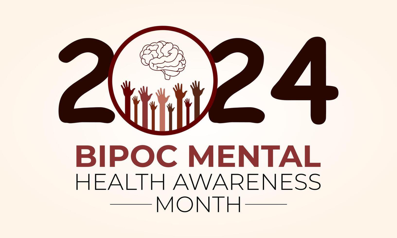Bipoc Mental Health Awareness Month. It was created to bring awareness to the unique mental health. Banner poster, flyer and background design. vector