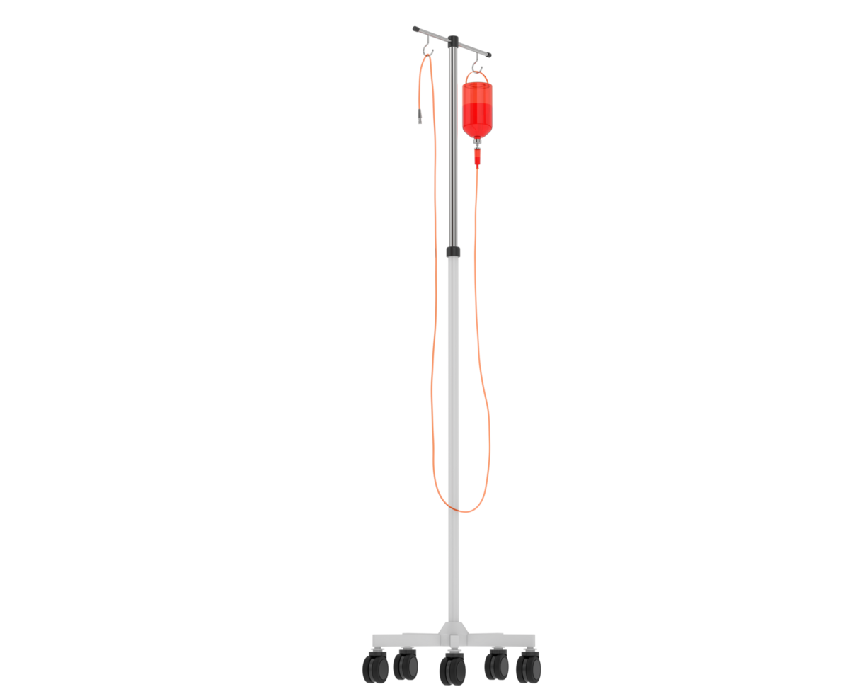 Iv pole isolated on background. 3d rendering - illustration png