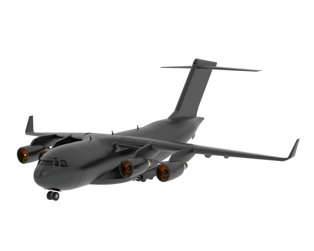 Cargo airplane isolated on background. 3d rendering - illustration png