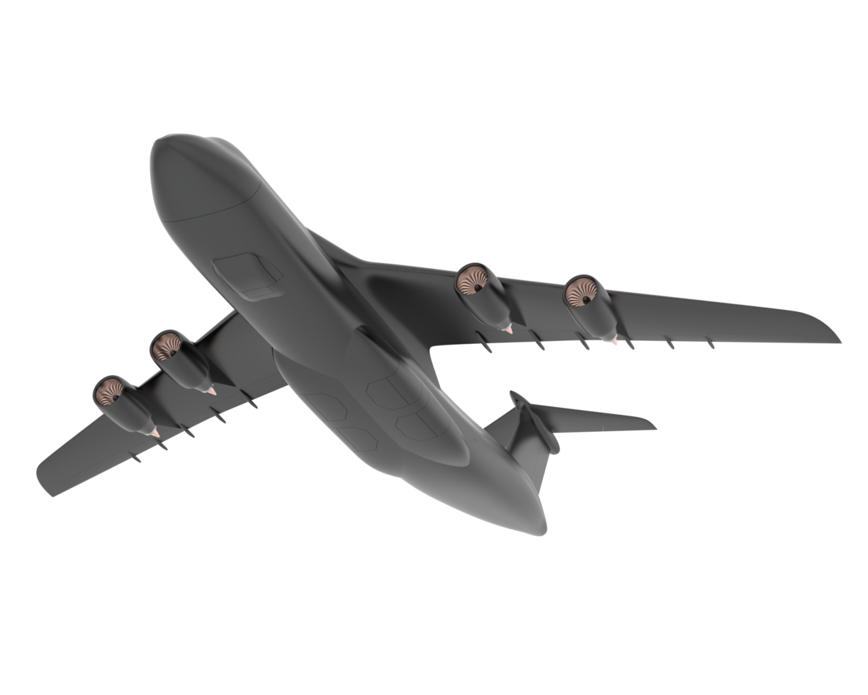 Cargo airplane isolated on background. 3d rendering - illustration png