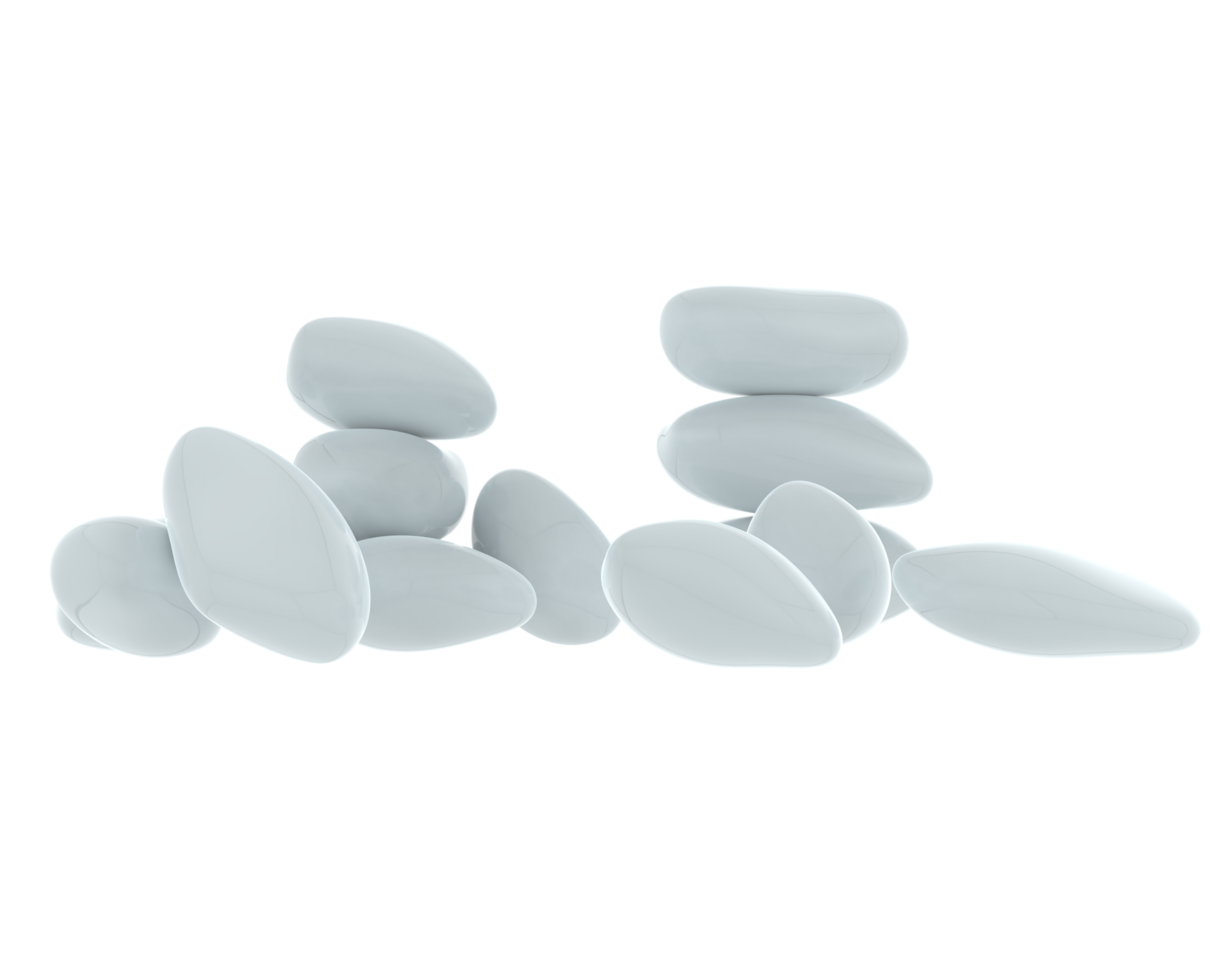 Beach stones isolated on background. 3d rendering - illustration png