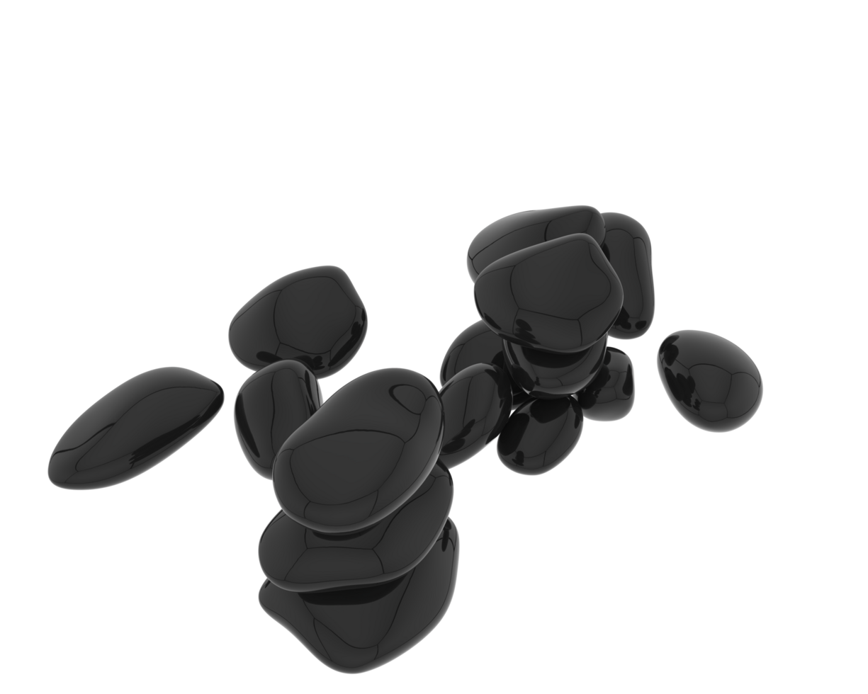 Beach stones isolated on background. 3d rendering - illustration png