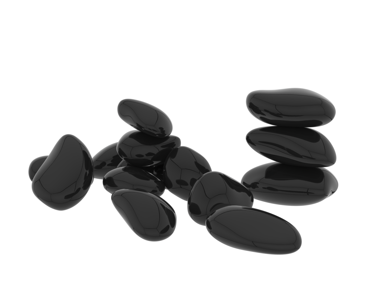 Beach stones isolated on background. 3d rendering - illustration png
