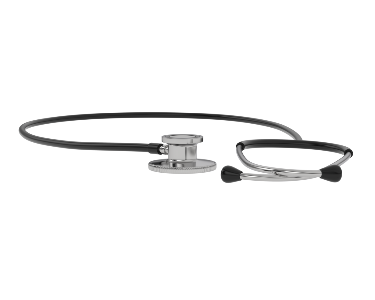 Stethoscope isolated on background. 3d rendering - illustration png