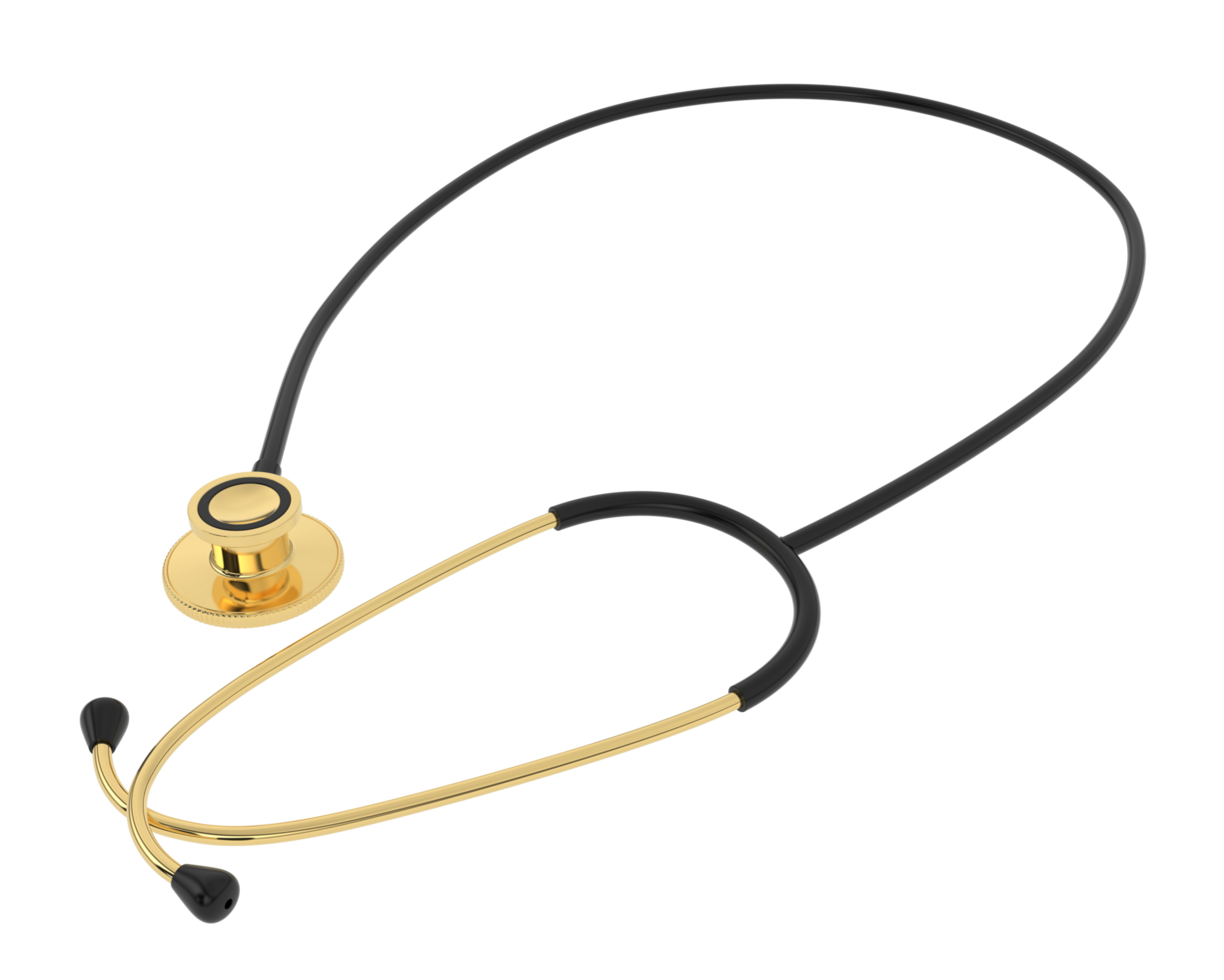 Stethoscope isolated on background. 3d rendering - illustration png
