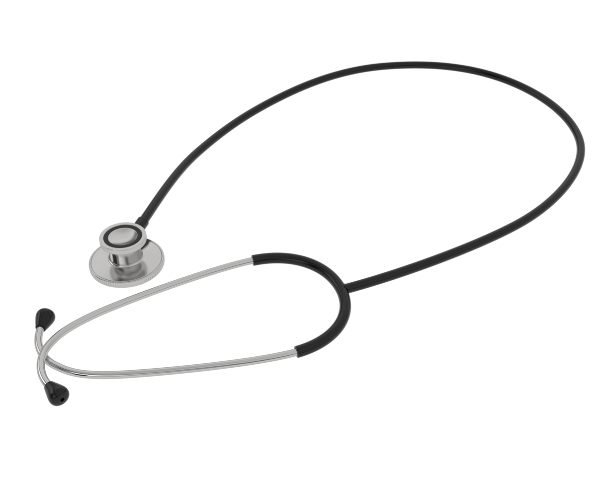 Stethoscope isolated on background. 3d rendering - illustration png