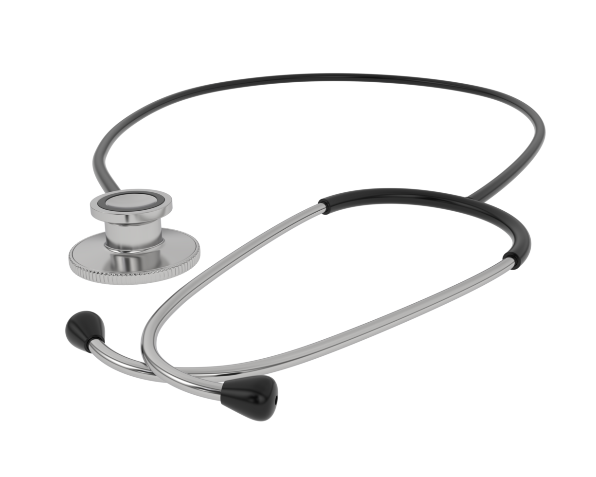 Stethoscope isolated on background. 3d rendering - illustration png