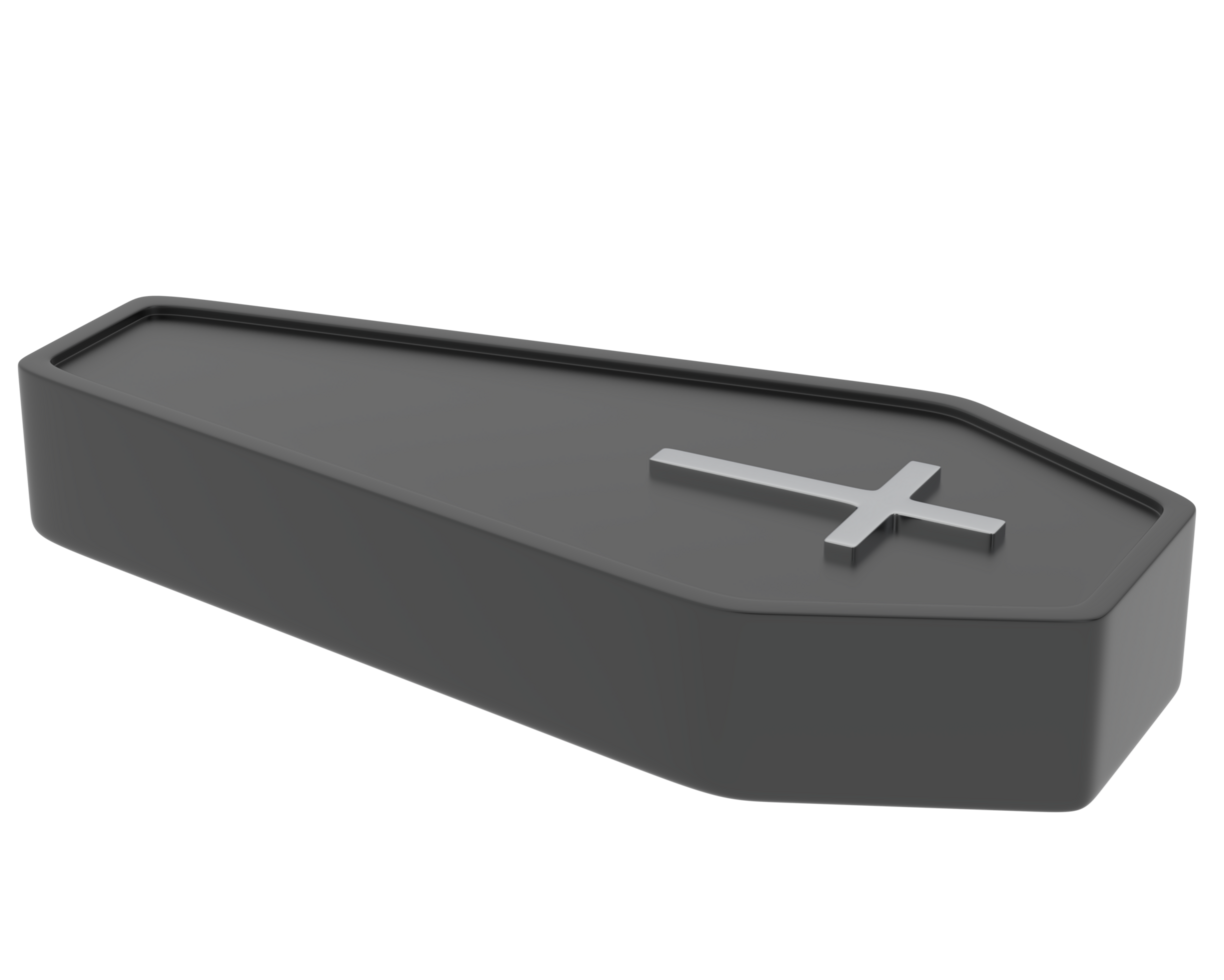 Coffin isolated on background. 3d rendering - illustration png