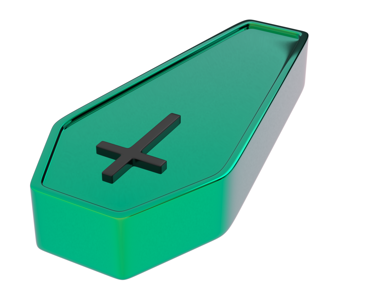 Coffin isolated on background. 3d rendering - illustration png