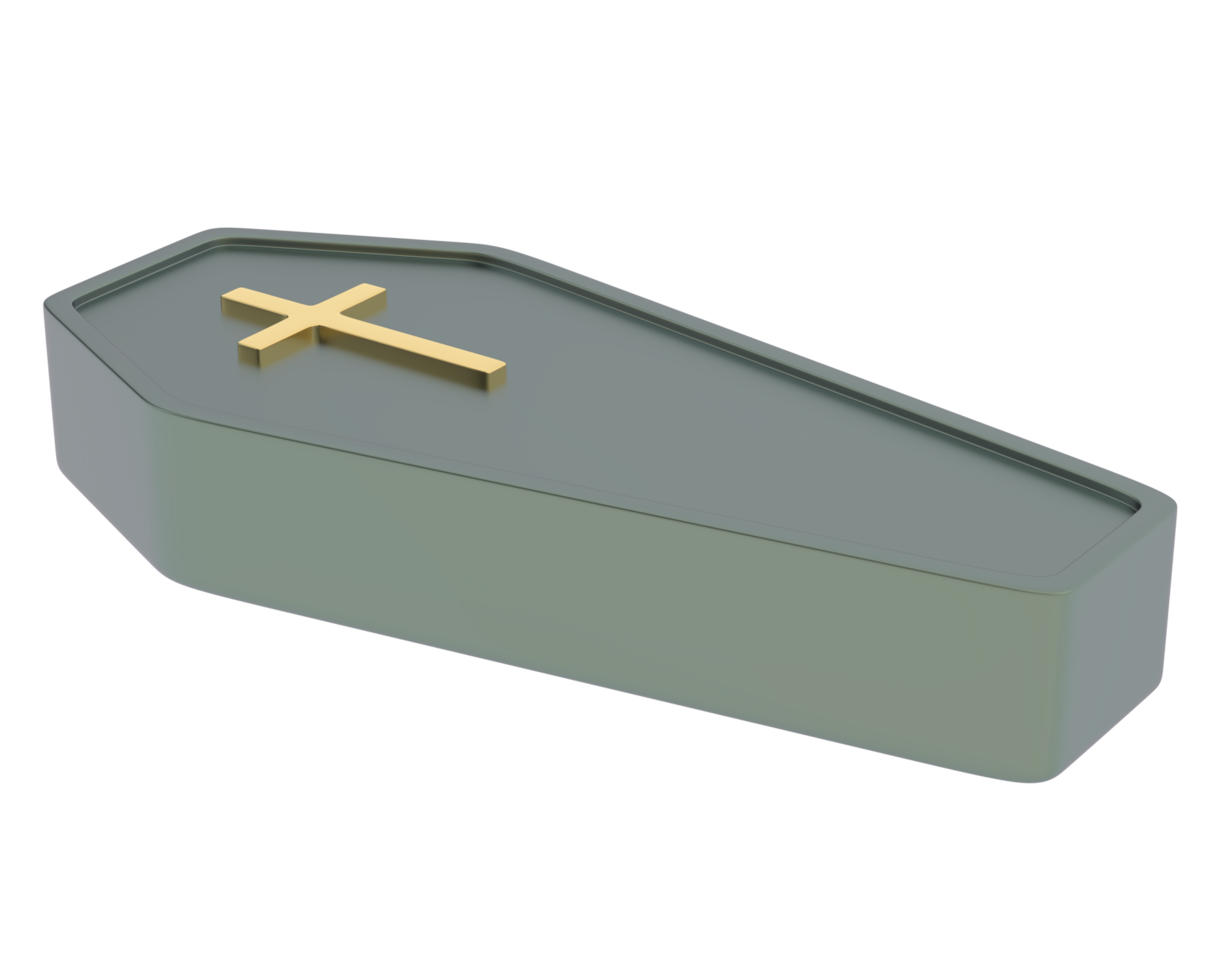 Coffin isolated on background. 3d rendering - illustration png