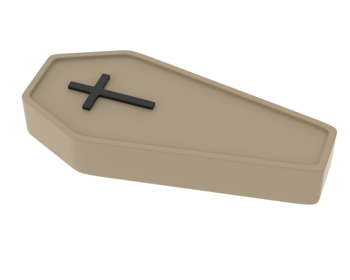 Coffin isolated on background. 3d rendering - illustration png